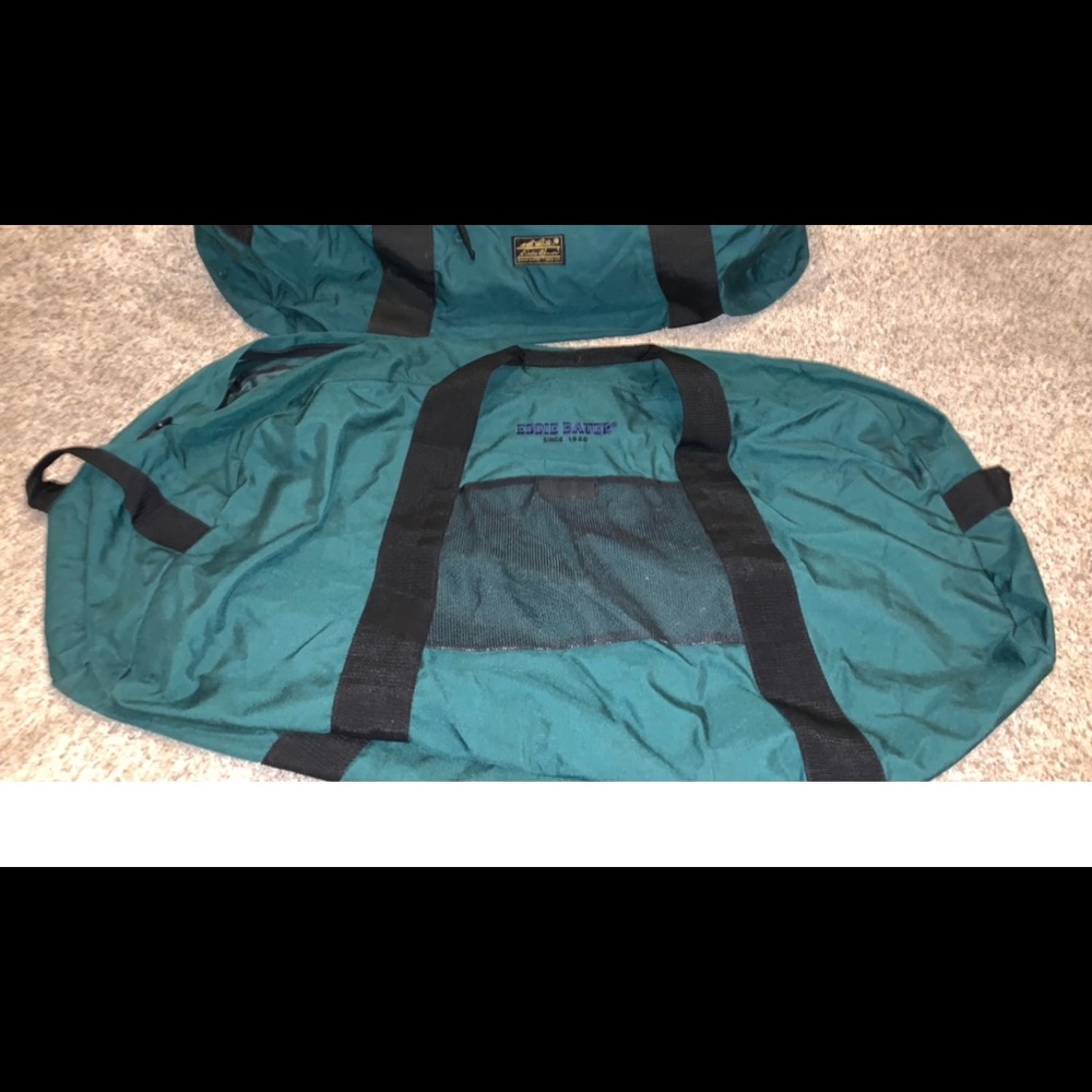 1 - Vintage Eddie Bauer Duffle Bag 40x24”, Good Cond, 1 tiny slit, see photo